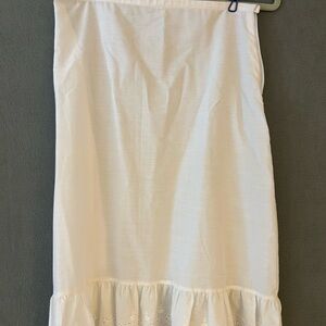 Vintage white cotton slip/ Ruffled Skirt